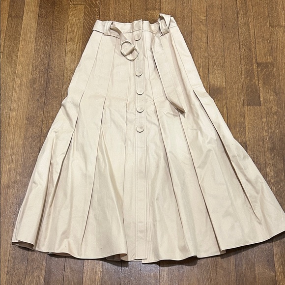 Acler Beige Buttoned A-Line Skirt